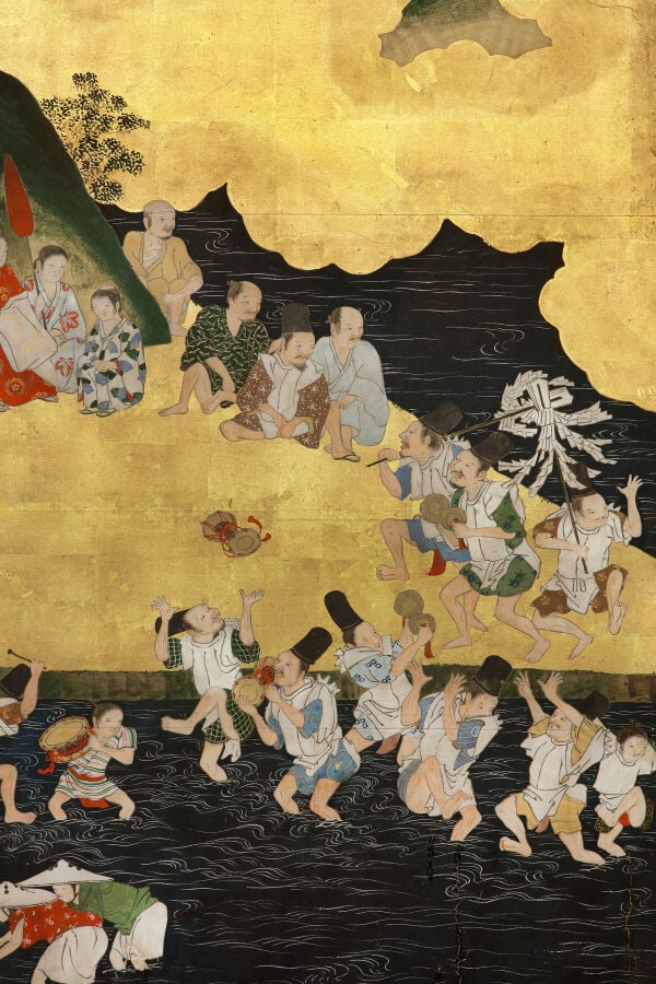 Paravent à six panneaux (byôbu 屏風) orné d'une peinture raffinée de style Tosa r… Vente aux encheres – Auction House – Commissaire-priseur – Auctioneer - Boisgirard Antonini – Paris – Nice