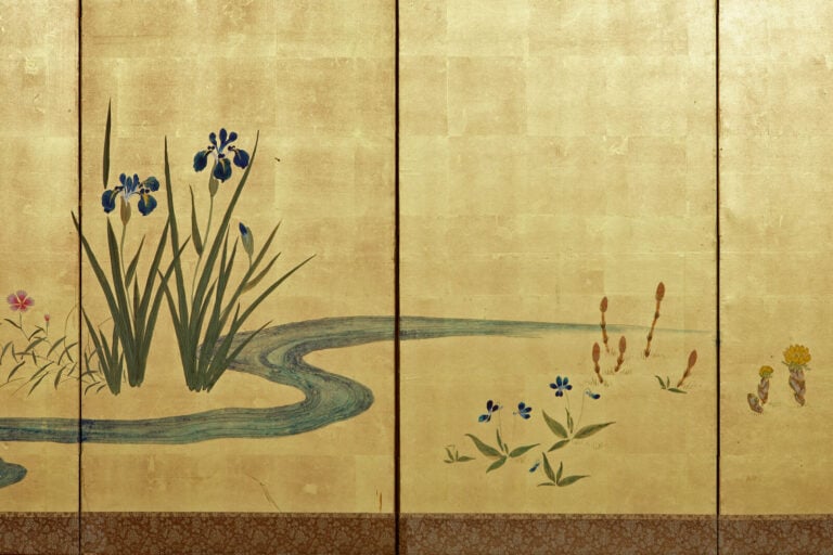 Paravent à six panneaux de taille moyenne (byôbu 屏風) à décor de fleurs saisonni… Vente aux encheres – Auction House – Commissaire-priseur – Auctioneer - Boisgirard Antonini – Paris – Nice