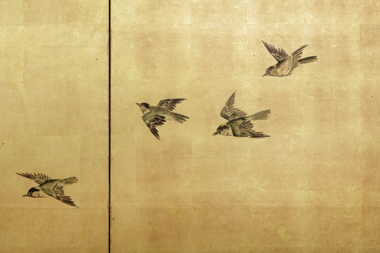 Paravent à six panneaux représentant une peinture sumi-e centrée sur un impress… Vente aux encheres – Auction House – Commissaire-priseur – Auctioneer - Boisgirard Antonini – Paris – Nice