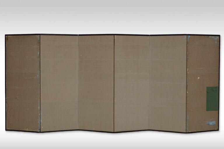 Paravent byôbu 屏 風 à six panneaux à décor d'un jardin de fleurs tranquille sur… Vente aux encheres – Auction House – Commissaire-priseur – Auctioneer - Boisgirard Antonini – Paris – Nice