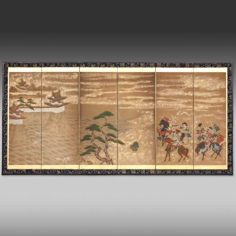 Paravent byôbu 屏風 (paravent) de taille moyenne à six panneaux représentant un c… Vente aux encheres – Auction House – Commissaire-priseur – Auctioneer - Boisgirard Antonini – Paris – Nice