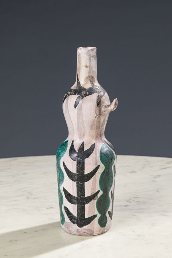 Roger CAPRON (1922-2006) à VALLAURIS - Bouteille bilobée communément dit "à une… maison de vente aux encheres commissaire-priseur auction house boisgirard antonini