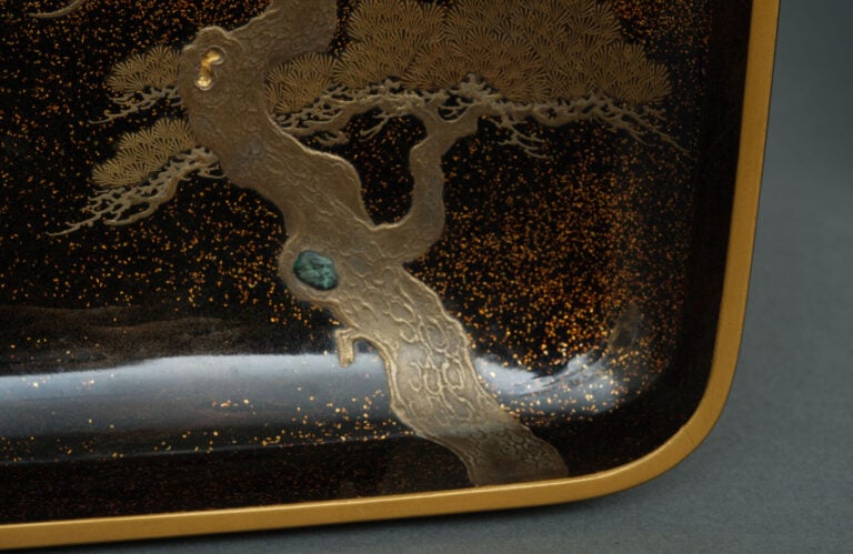Suzuri'bako 硯箱 (boîte à écriture) laquée représentant Jurojin 寿老人, l'un des sep…