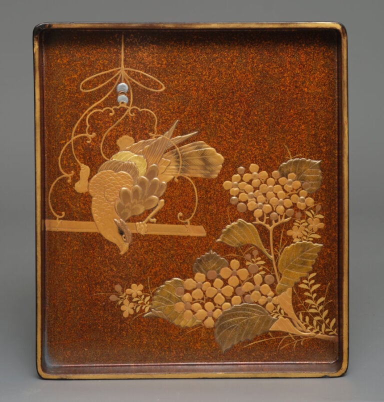 Suzuribako 硯箱 (boîte à écriture) représentant l'immortel chinois Mei Fu 梅福 (Bai…
