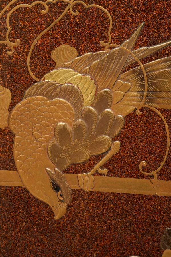 Suzuribako 硯箱 (boîte à écriture) représentant l'immortel chinois Mei Fu 梅福 (Bai…