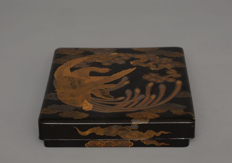 Suzuribako 硯箱 (boîte à écriture) représentant l'immortel chinois Mei Fu 梅福 (Bai…