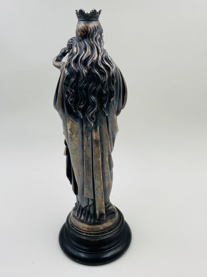 CHRISTOFLE - VIERGE à l'enfant, Notre-Dame de la Garde - Métal argenté - Hauteu…