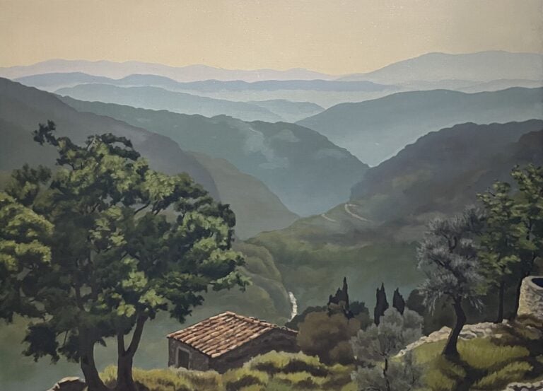 Ecole du XXe - Paysages de montagne - Deux huiles sur toile - Dim. (la plus gra…