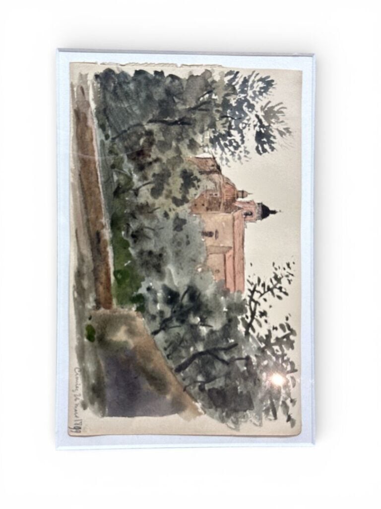 École française de la fin du XIXe siècle - Monastère de Cimiez - Encre noire et…
