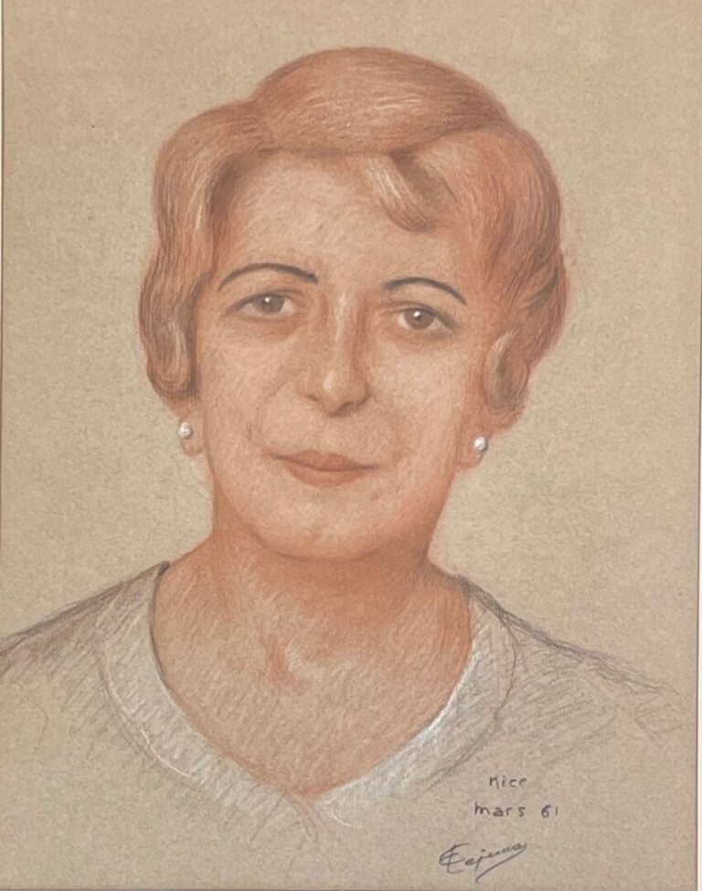 Émile LEJEUNE (1885-1964). - Réunion de 4 portraits - Technique mixte sur papie…