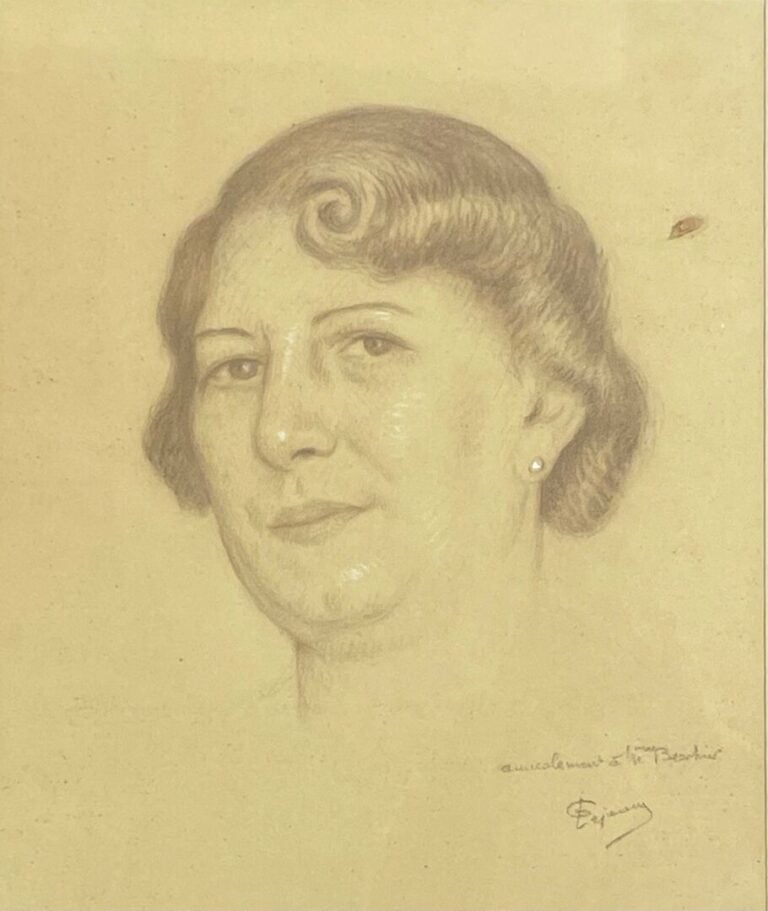 Émile LEJEUNE (1885-1964). - Réunion de 4 portraits - Technique mixte sur papie…