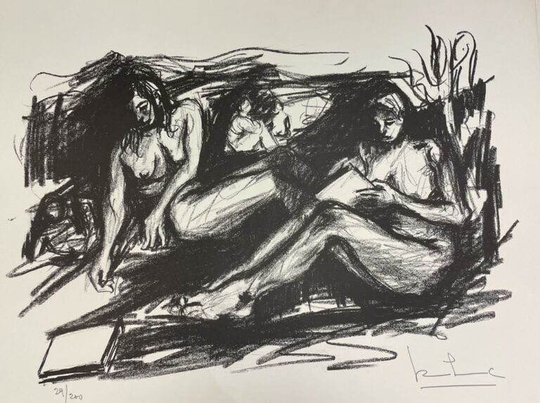 KARAHASANOVIC (XXe) - Réunion de 5 lithographie : - - Chasses de l'enfer signée…