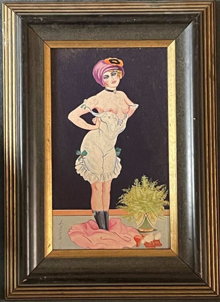 LYLES (XXe) - La fougère - Huile sur toile, signée en bas à droite - 27 x 15 cm…