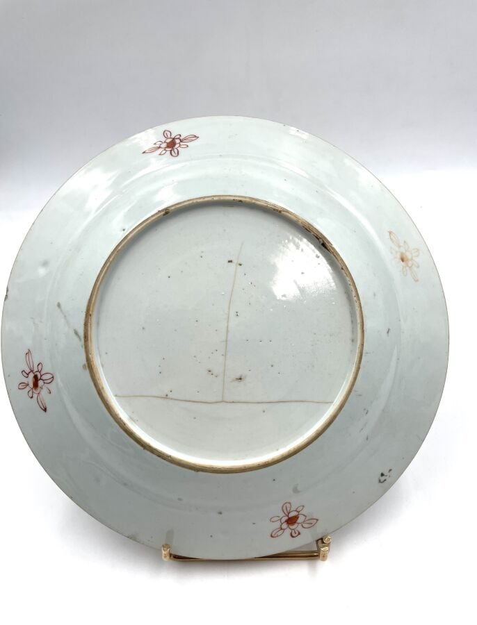 Série de 7 ASSIETTES en porcelaine "Compagnie des Indes" - Fêles, égrenures - D…