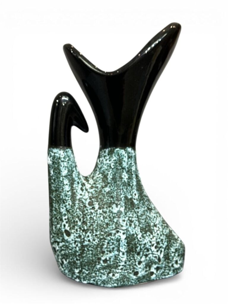 VALLAURIS - Vase de forme libre en céramique émaillée polychrome - H : 42 cm