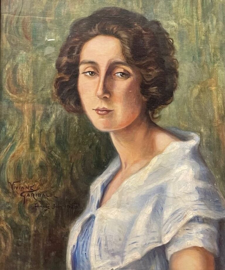 Viviane GARIBALDI (XXe) - Portrait de femme - Titrée et datée 1920 en bas à dro…