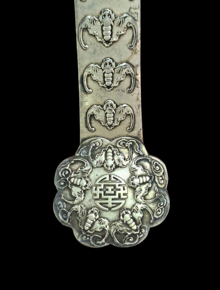 CHINE, fin XIXe - Sceptre Ruyi - Métal - 20 cm de long