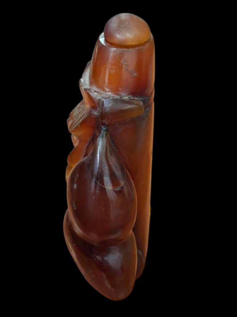 CHINE, XIXe - Flacon de tabatière coloquinte en agate cornaline - H. 8,5 cm