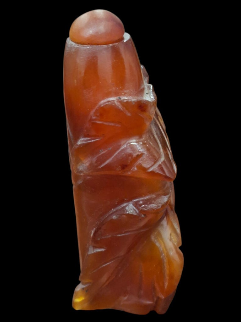 CHINE, XIXe - Flacon de tabatière coloquinte en agate cornaline - H. 8,5 cm
