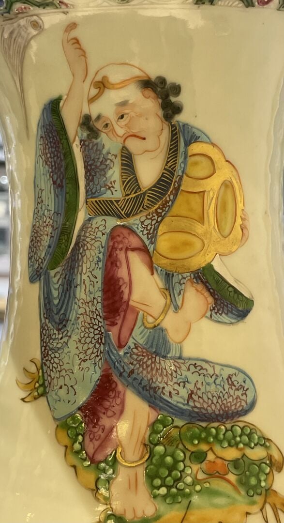 CHINE XIXe - Important vase forme balustre porcelaine émaux de la famille verte…