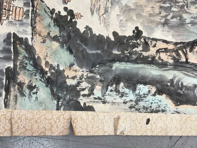 CHINE, XXe - Paysage - Peinture à l'encre et lavis - 154 x 80 cm - (importantes…