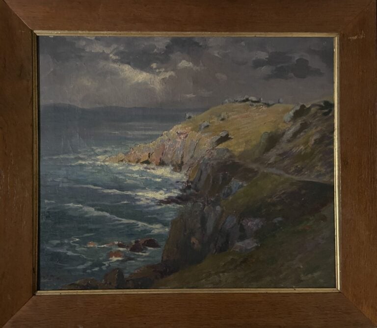 Gaston POTTIER (1885-1980) 04531/9 - Côte rocheuse en Bretagne - Huile sur toil…