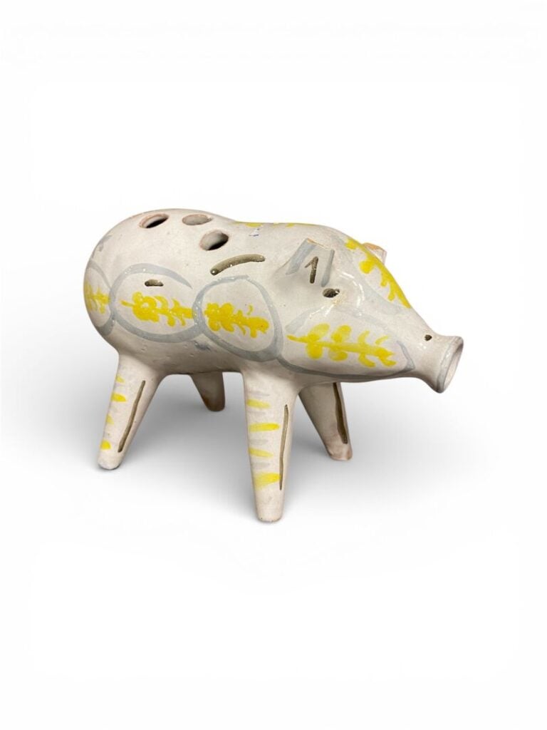 HB à VALLAURIS - Cochon pique-fleurs en céramique émaillée - 15 x 21 cm - (orei…