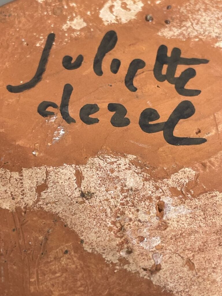 Juliette DEREL (1918-2017) - Vide-poche en terre cuite émaillée orange et marro…