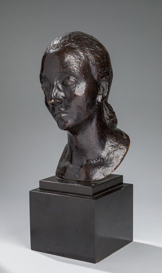 LÉON INDENBAUM (1890-1981) - Fille à à la tresse - Bronze à patine brune nuancé…