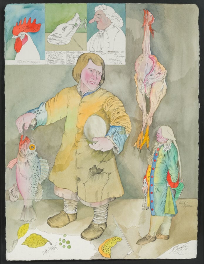 MICHEL (MIKHAIL) CHEMIAKIN (1943-) - Métamorphose de la proportion,1990 - Aquar…