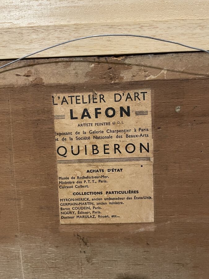 Pierre- Henry LAFON (XXème siècle) - Quiberon - Huile sur panneau (légèrement c…