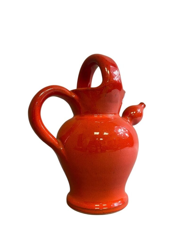 Robert PICAULT (1919-2000) - Gargoulette en céramique émaillée orange lustrée -…