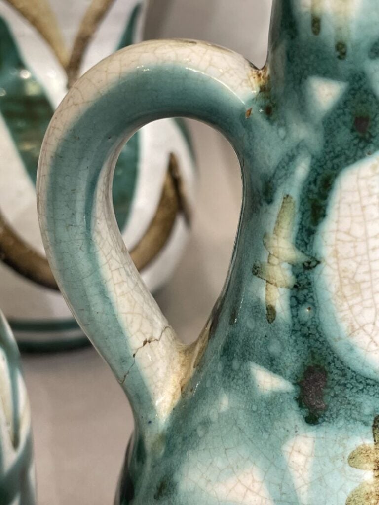 Robert PICAULT (1919-2000) - Huilier, vinaigrier, petit vase et gobelet en céra…