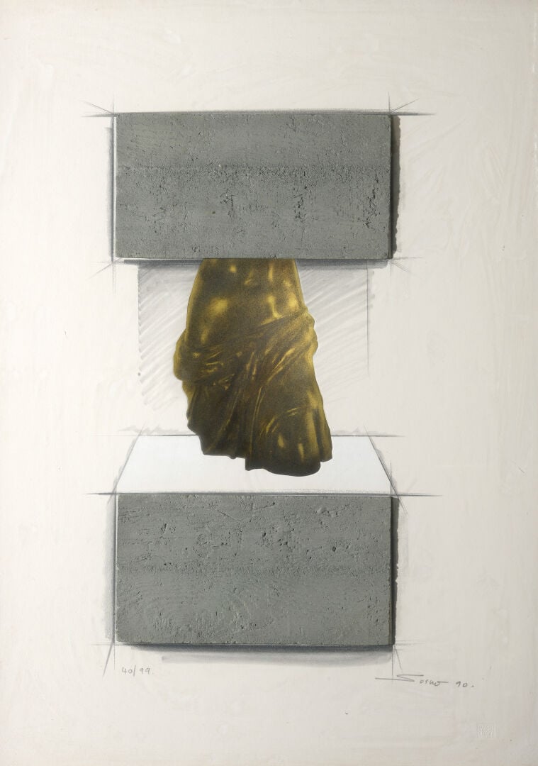 Sacha SOSNO (1937) - Vénus oblitérée - Lithographie et plaques de métal - Signé…