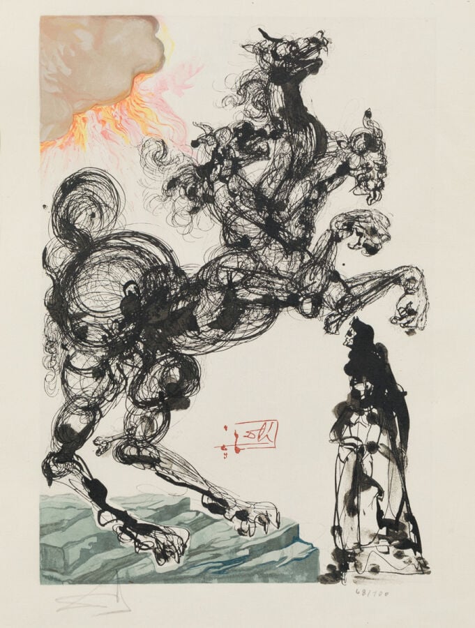 SALVADOR DALI (1904-1989) - Cerbère (La Divine Comédie, Chant 6), 1960, (Michle…