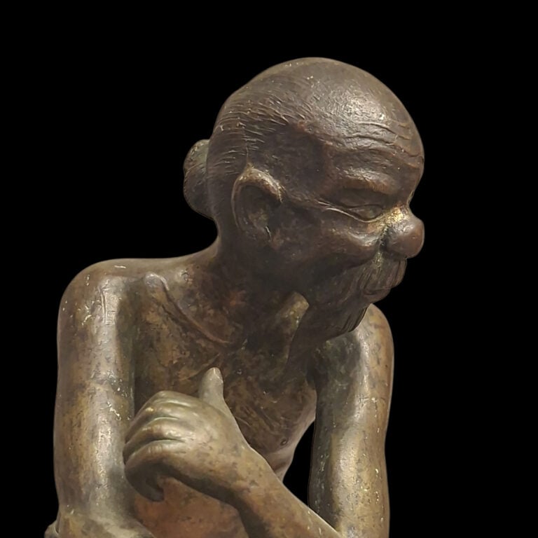 Sujet en bronze, représentant un homme âgé - Figure sur socle en bronze - H. 33…