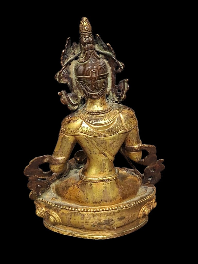 TIBET XXe - Bouddha Vajrasattva - Cuivre doré - 23x15 cm
