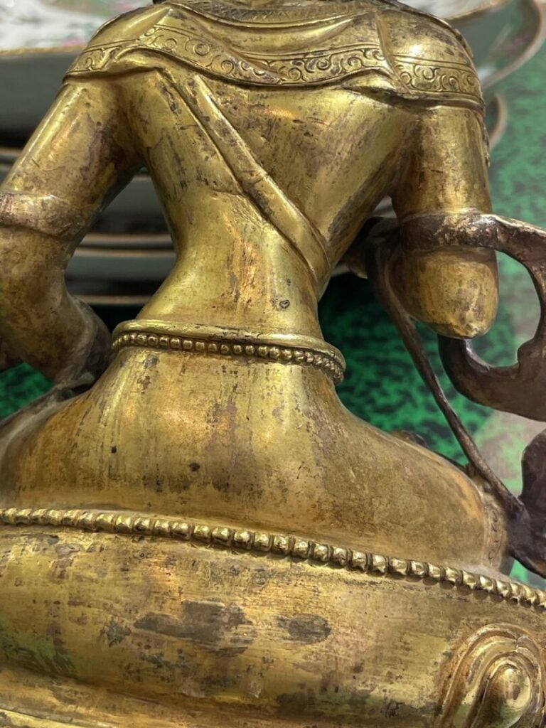 TIBET XXe - Bouddha Vajrasattva - Cuivre doré - 23x15 cm
