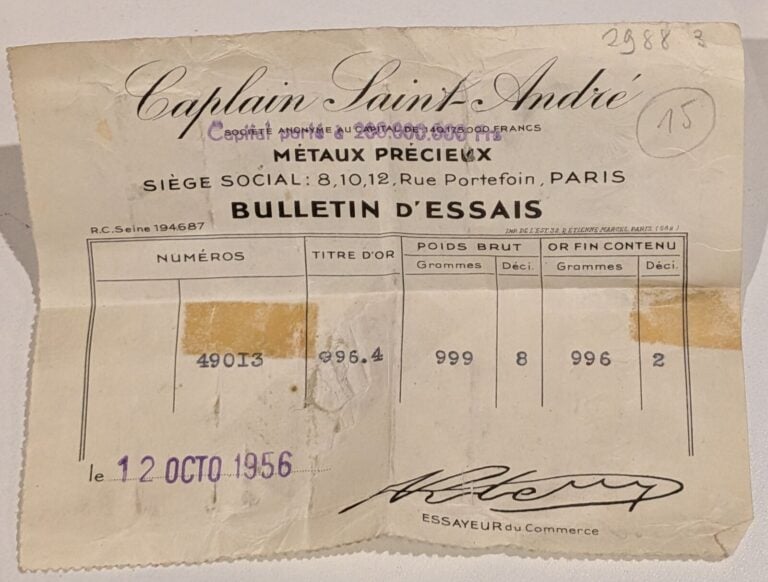 Un lingot or n°49013 avec bulletin d'essai - 999.64g