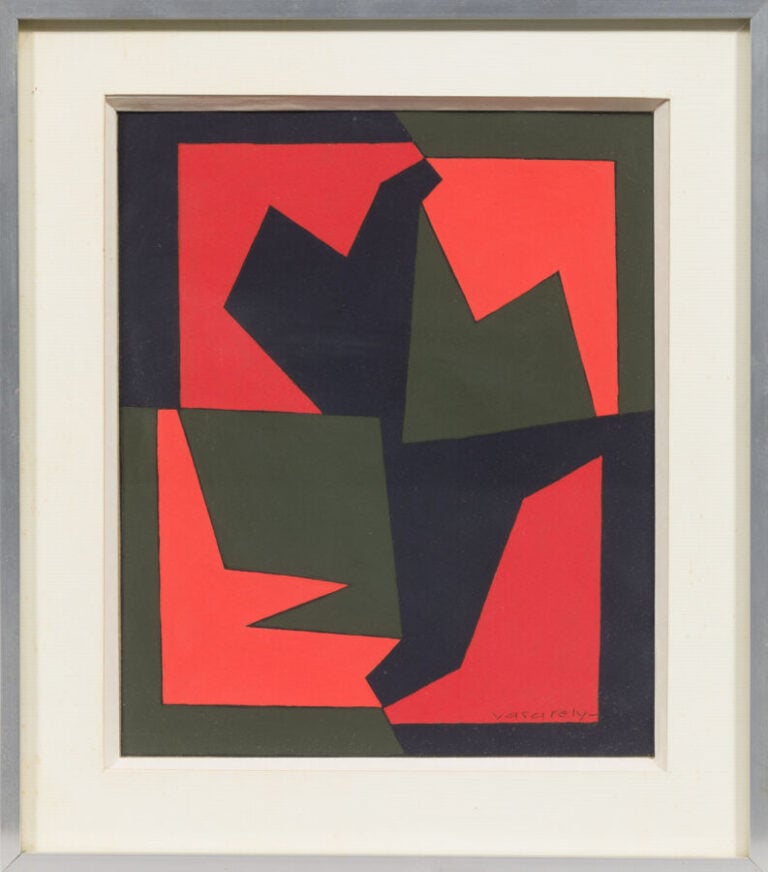 VICTOR VASARELY (1906-1997) - Composition rouge et noire, c. 1950-1955 - Sans t…
