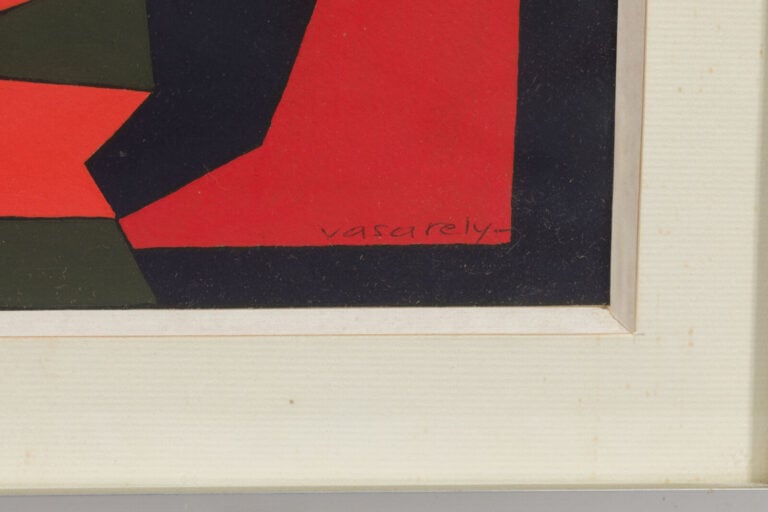 VICTOR VASARELY (1906-1997) - Composition rouge et noire, c. 1950-1955 - Sans t…
