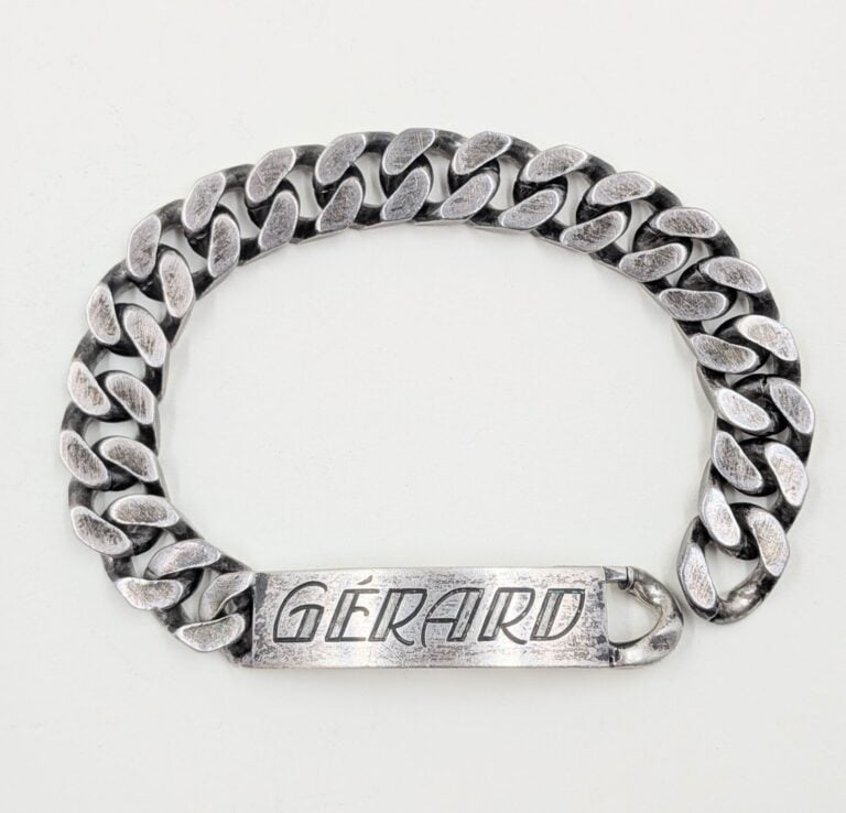 1 gourmette en argent ( min 800 ‰) "Gérard" - Poids brut: 80.5 G
