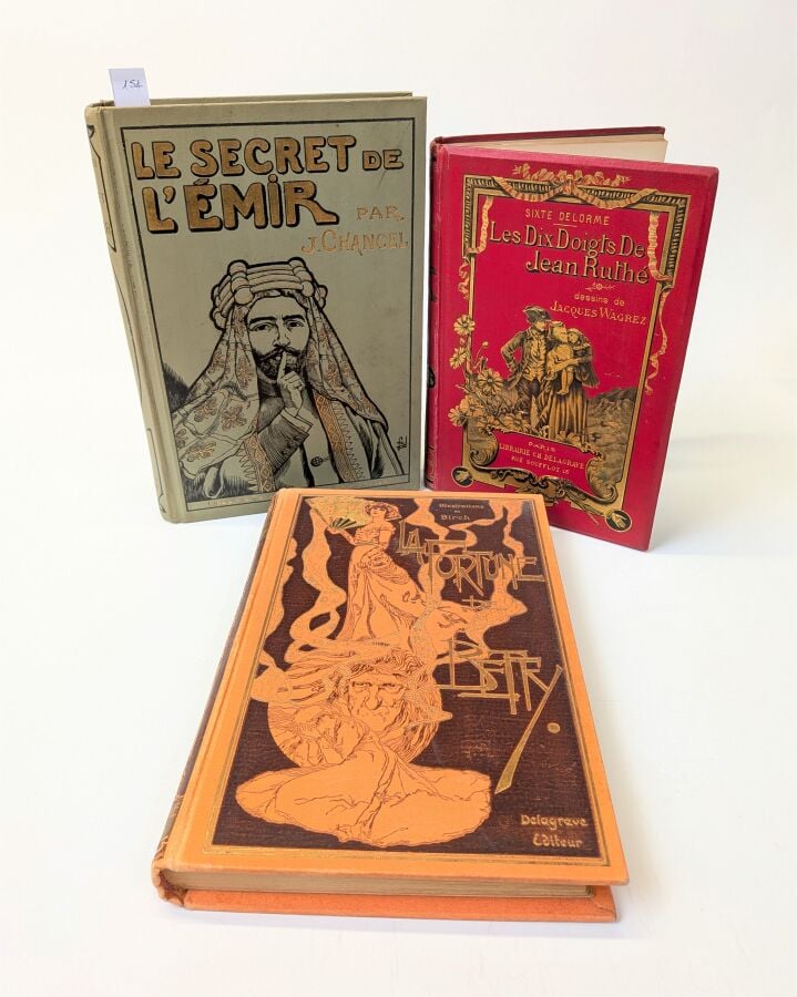 3 cartonnages édités par Delagrave. Le Secret de l'Emir par J. Chancel / Les di…