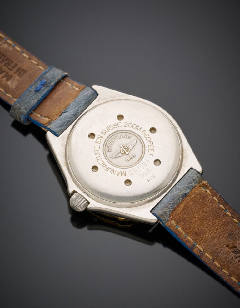 BREITLING - BRACELET MONTRE ronde de dame, modèle "J Class", en acier et or jau…