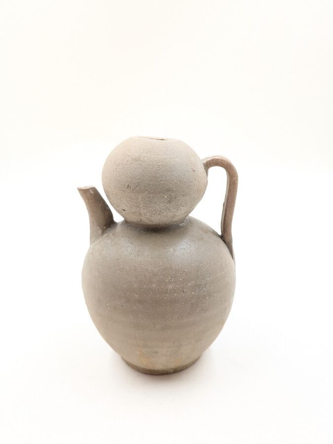CHINE - Cruche à vin en grès porcelaineux en forme de double calebasse , petit…