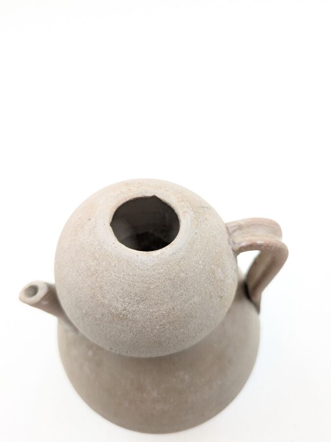 CHINE - Cruche à vin en grès porcelaineux en forme de double calebasse , petit…