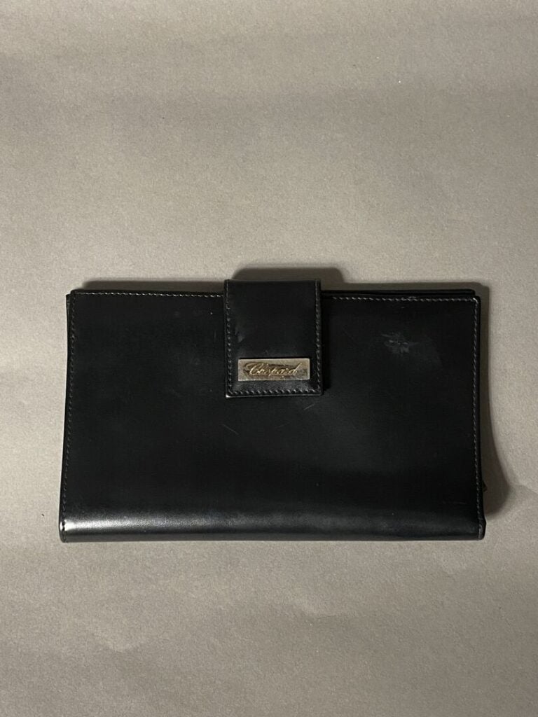 CHOPARD - Portefeuille en box noir - 17.5 x 10.5 cm - Avec boîte de la maison