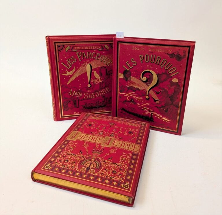 Emile Desbeaux / 3 cartonnages. Editions Ducrocq. Les Parce que de Melle Suzann…