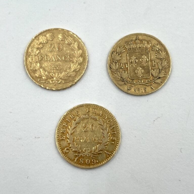 France-Divers - Lot de trois 20 Francs comprenant : - -Une 20 Francs Napoléon I…