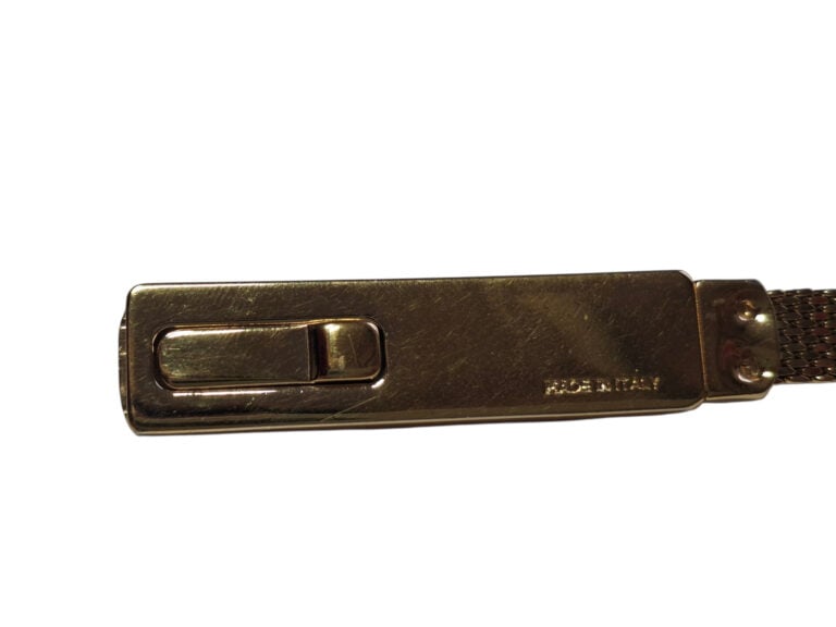 GUCCI - Ceinture en métal doré à maille milanaise, boucle rectangulaire à bords…